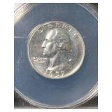1957 PROOF US WASHINGTON QUARTER ANACS PF66