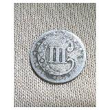 DATELESS US 3 CENT SILVER