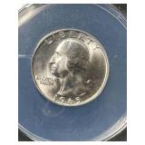 1965 US WASHINGTON QUARTER ANACS MS67