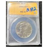 1995-D US KENNEDY HALF DOLLAR ANACS MS67