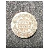 1849 US SEATED LIBERTY HALF DIME