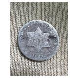1853 US 3 CENT SILVER