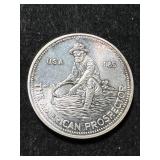 1 TROY OZ .999 FINE SILVER 1985 AMERICAN PROSPECTOR ENGELHARD ROUND