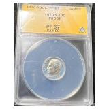 1970-S PROOF US ROOSEVELT DIME ANACS PF67 CAMEO