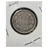 1865 US 3 CENT NICKEL VG