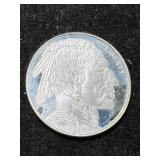 1/4TH TROY OZ .999 FINE SILVER BUFFALO INDIAN ROUND