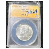 1965 US KENNEDY HALF DOLLAR ANACS MS66