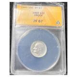 1960 PROOF US ROOSEVELT DIME ANACS PF67