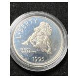 1995 US COMMEM SILVER DOLLAR IN AIRTITE