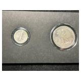 1935 AMERICAS MOST BEAUTIFUL SILVER COINS 2 COIN SET