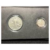 1938 AMERICAS MOST BEAUTIFUL SILVER COINS 2 COIN SET