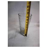 Vintage Checkered Glass Vase - 8 Inches Tall