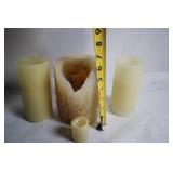 Set of 4 Assorted Wax Candles with Decorative Design