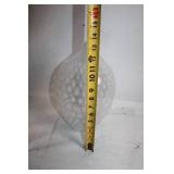 Elegant White Glass Vase with Bubble Design