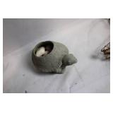Decorative Turtle-Shaped Stone Planter