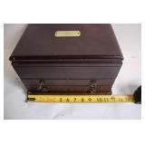 Antique Wooden Jewelry Box with Velvet Interior