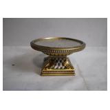 Vintage Gold and White Decorative Pedestal Display Stand