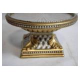 Vintage Gold and White Decorative Pedestal Display Stand