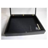 Black Wooden Display Case with Glass Top