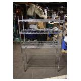 Sturdy Metal Wire Shelving Unit with Three Adjustable Shelves