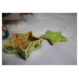 Set of Festive Ceramic Items with Large Bowl, Santa Mug, and Star Box