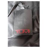 Tumi Black Leather Tote Bag with ID Tag