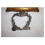 Vintage Gilded Picture Frame with Maritime Cast Metal Wreath