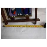 Wood Framed Artwork with Abstract Design