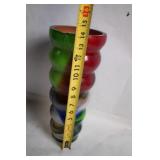 Set of 2 Decorative Swirl Glass Vases