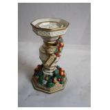 Elegant Porcelain Candlestick Holder with Festive Design
