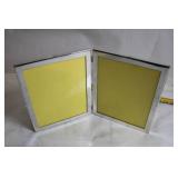 Double Hinged Metal Photo Frame with Yellow Inserts
