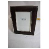 Towle 5" x 7" Silver Plated Picture Frame with Faux Leather Border