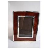 Elegant Wood and Silver-Plated Picture Frame