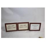 Set of 3 Promotional Display Frames - 20% Off and Jewelry Sale