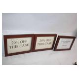 Set of 3 Promotional Display Frames - 20% Off and Jewelry Sale
