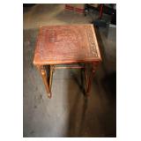 Antique Wooden Table with Intricate Carving Design