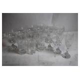 Set of 12 Crystal Beverage Glasses Including Wine and Champagne Glasses