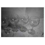 Set of 12 Crystal Beverage Glasses Including Wine and Champagne Glasses
