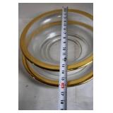 2-Piece Clear Glass Bowl Set with Gold Rim