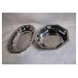 Set of 2 Jean Couzon Silver-Plated Serving Trays, Made in France