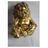 Golden Cherub Angel Figurine with Winged Design