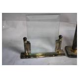 Set of 2 Art Deco Style Marble and Glass Photo Frames