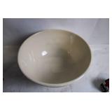Cream Ceramic Serving Bowl with Embossed Pattern