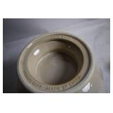 Cream Ceramic Serving Bowl with Embossed Pattern