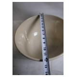 Cream Ceramic Serving Bowl with Embossed Pattern