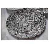 Set of 5 Decorative Metal Platters and Bowls