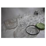 Collection of Mixed Glassware and Crystal Pieces