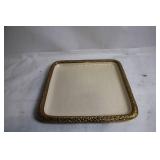 Julia Knight Collection Beige Serving Tray with Gold Trim