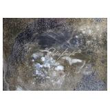 Julia Knight Collection Beige Serving Tray with Gold Trim