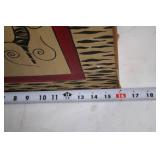 Decorative Hand-Painted Tote Bag with Zebra and Palm Tree Design